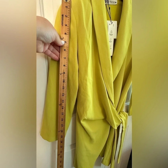 NWT ZARA XS Lime Green Pareo Mini Wrap Blazer Tie Dress SPRING Summer Vacation - Picture 16 of 16